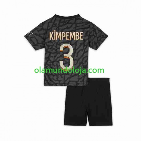 Camisola Paris Saint-Germain Kimpembe 3 Criança Equipamento Terceiro 2023-2024 Manga Curta